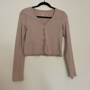 Mauve long sleeved cropped sweater
